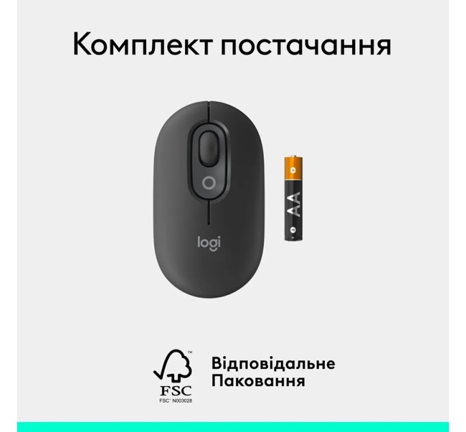 Миша бездротова POP with Emoji, графітова Logitech (910-007412)