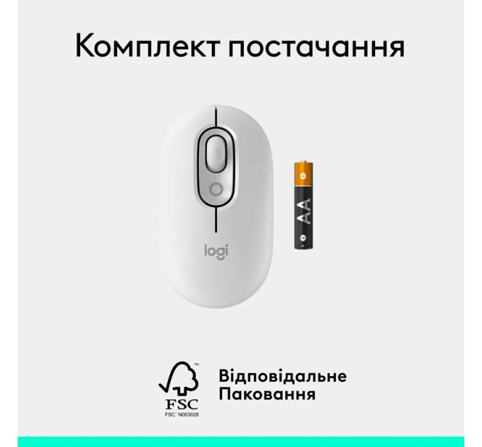 Миша бездротова POP with Emoji, біла Logitech (910-007411)