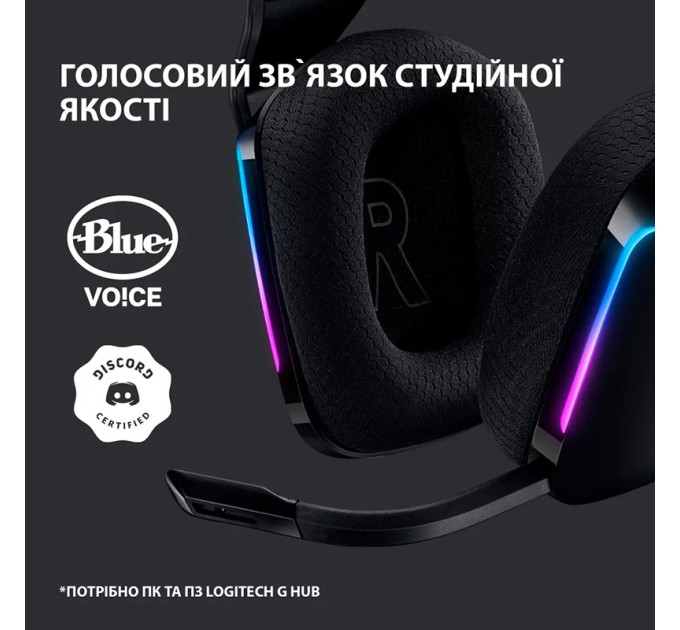Гарнітура бездротова ігрова G733 Lightspeed, RGB, чорна Logitech (981-000864)