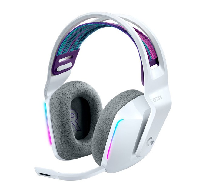 Гарнітура бездротова ігрова G733 Lightspeed, RGB, біла Logitech (981-000883)
