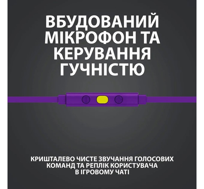 Навушники дротові ігрові G333, фіолетові Logitech (981-000936)