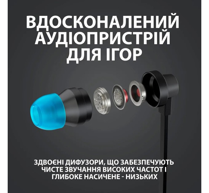 Навушники дротові ігрові G333, чорні Logitech (981-000924)