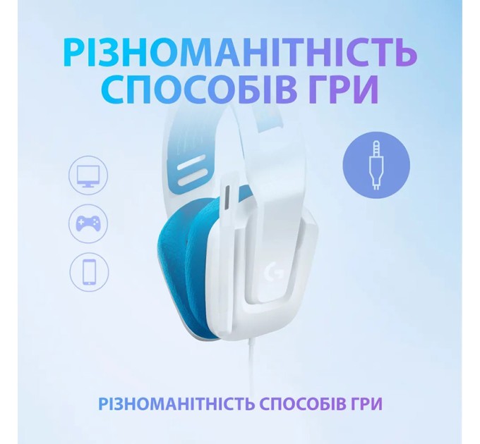 Гарнітура дротова ігрова G335, біла Logitech (981-001018)