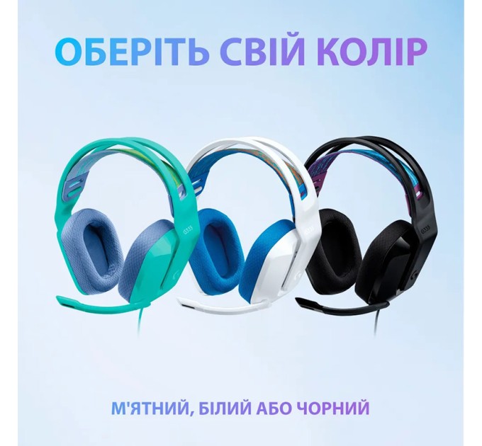 Гарнітура дротова ігрова G335, біла Logitech (981-001018)