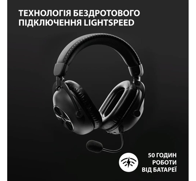Гарнітура бездротова ігрова G Pro X2 Lightspeed, чорна Logitech (981-001263)