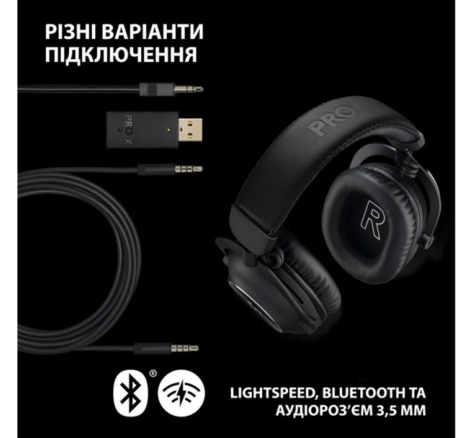 Гарнітура бездротова ігрова G Pro X2 Lightspeed, чорна Logitech (981-001263)