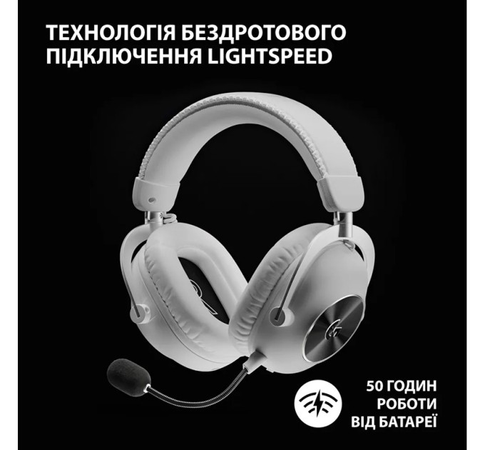 Гарнітура бездротова ігрова G Pro X2 Lightspeed, біла Logitech (981-001269)
