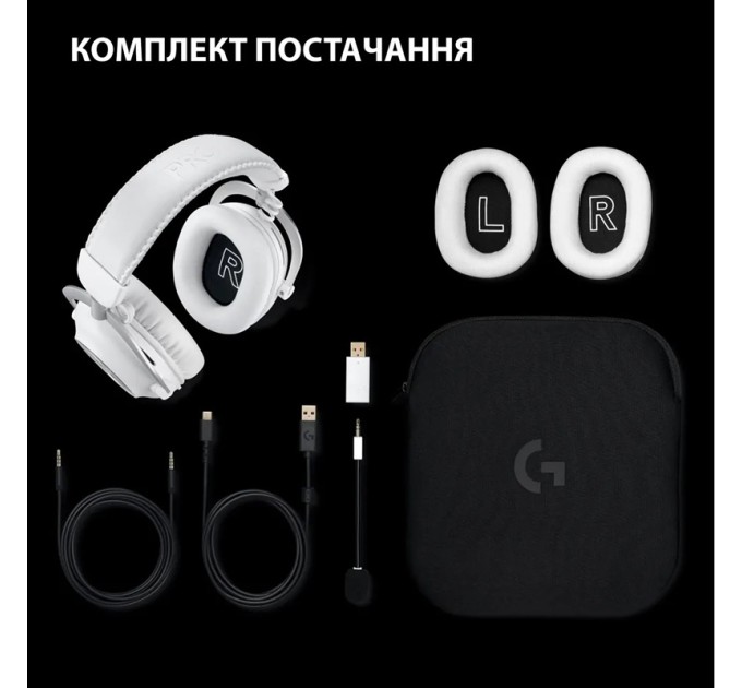 Гарнітура бездротова ігрова G Pro X2 Lightspeed, біла Logitech (981-001269)