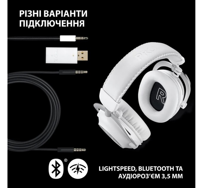 Гарнітура бездротова ігрова G Pro X2 Lightspeed, біла Logitech (981-001269)