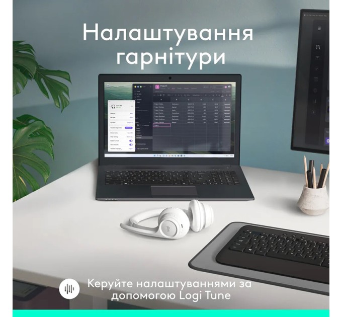 Гарнітура бездротова Zone 300, біла Logitech (981-001417)