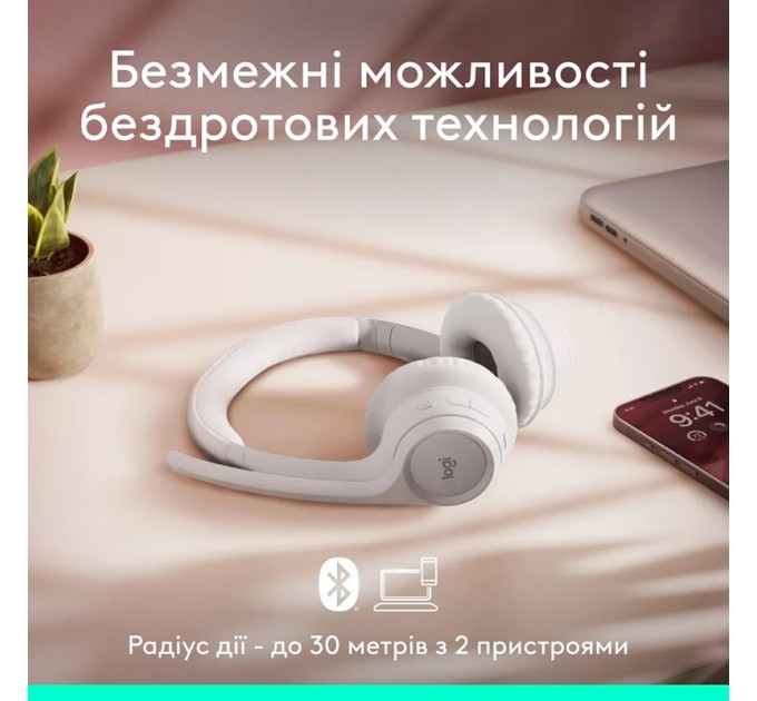 Гарнітура бездротова Zone 300, біла Logitech (981-001417)