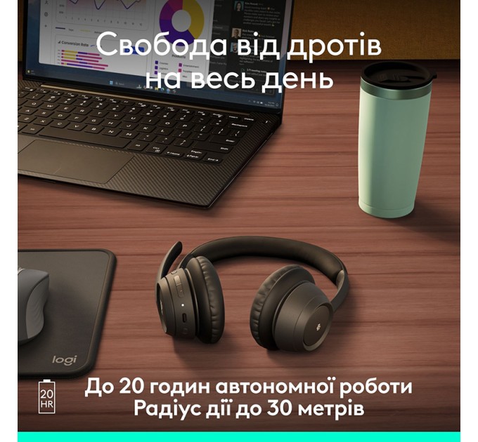 Гарнітура бездротова Zone 305 Midnight, чорна Logitech (981-001458)