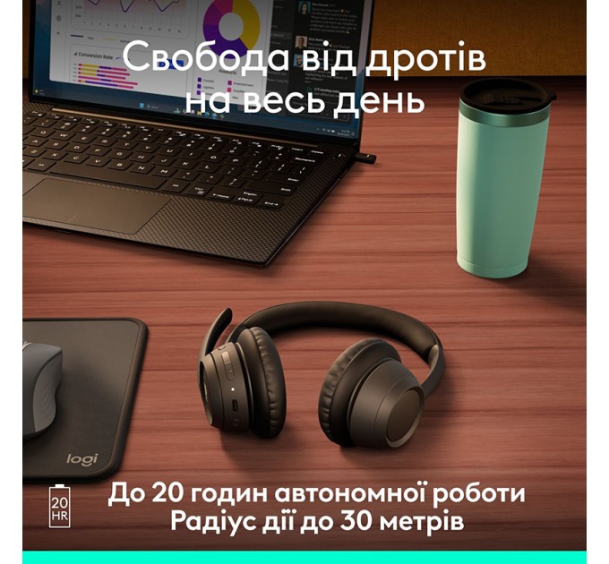 Гарнітура бездротова Zone 305 Midnight UC, чорна Logitech (981-001453)