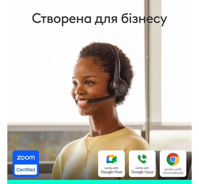 Гарнітура бездротова Zone 305 Midnight UC, чорна Logitech (981-001453)