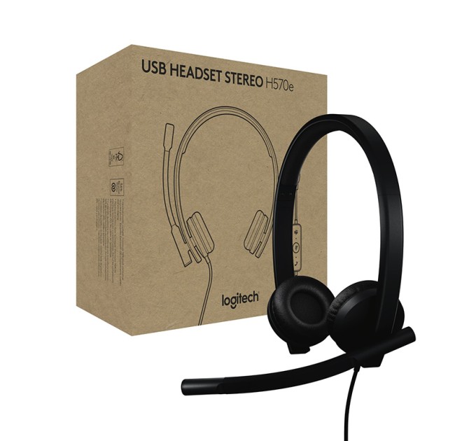 Гарнітура USB-A H570e Corded Stereo Teams, чорна Logitech (981-001430)