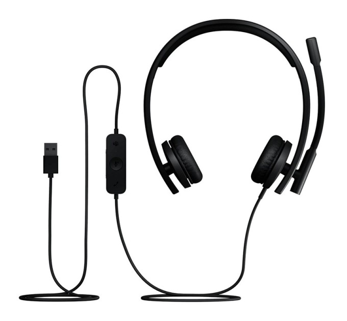 Гарнітура USB-A H570e Corded Stereo Teams, чорна Logitech (981-001430)
