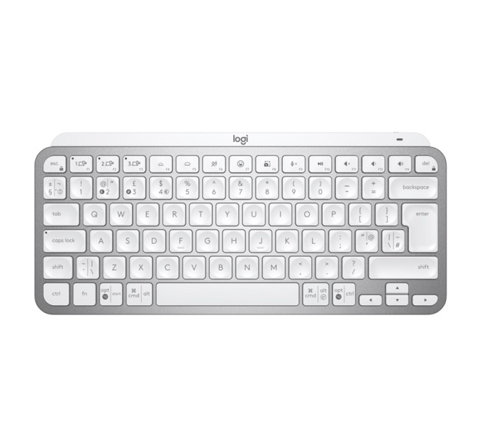 Клавіатура бездротова MX Keys Mini Illuminated, UA, світло-сіра Logitech (920-010499)