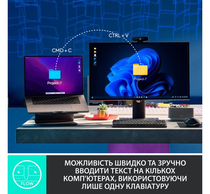 Клавіатура бездротова механічна MX Mini Minimalist, UA, графітова Logitech (920-010780)