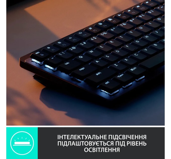 Клавіатура бездротова механічна MX Mini Minimalist, UA, графітова Logitech (920-010780)