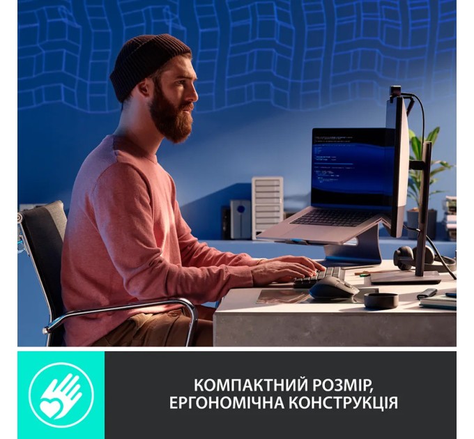 Клавіатура бездротова механічна MX Mini Minimalist, UA, графітова Logitech (920-010780)
