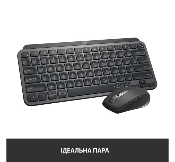 Клавіатура бездротова MX Keys Mini Illuminated, UA, графітова Logitech (920-010498)