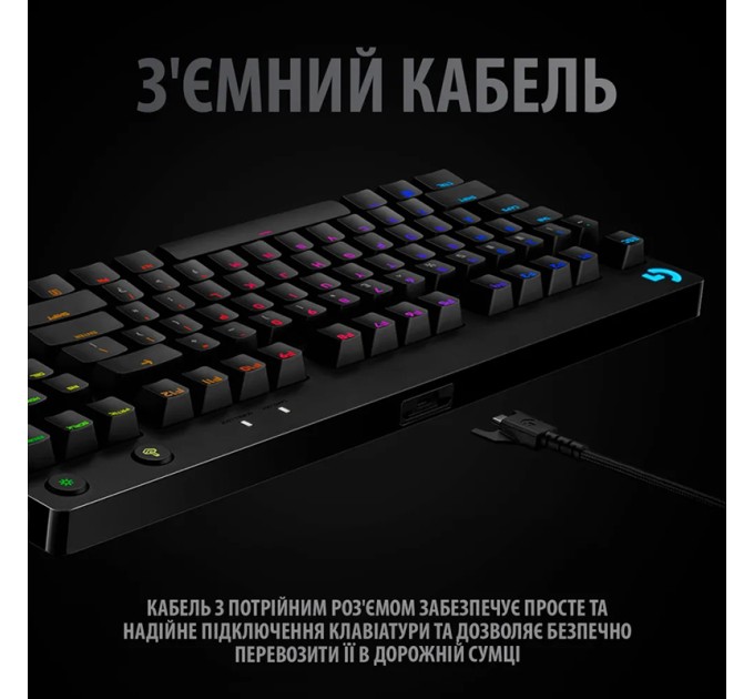 Клавіатура USB ігрова механічна G Pro, UA, чорна Logitech (920-009392)