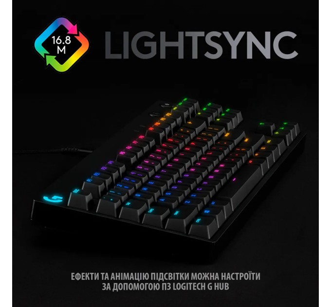 Клавіатура USB ігрова механічна G Pro, UA, чорна Logitech (920-009392)