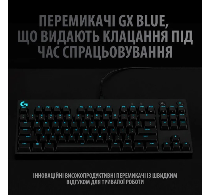Клавіатура USB ігрова механічна G Pro, UA, чорна Logitech (920-009392)