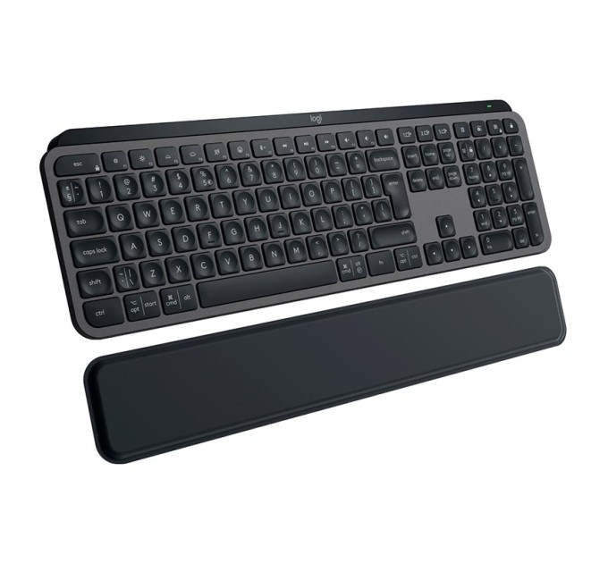 Клавіатура бездротова MX Keys S Plus Palmrest, UA, графітова Logitech (920-011589)
