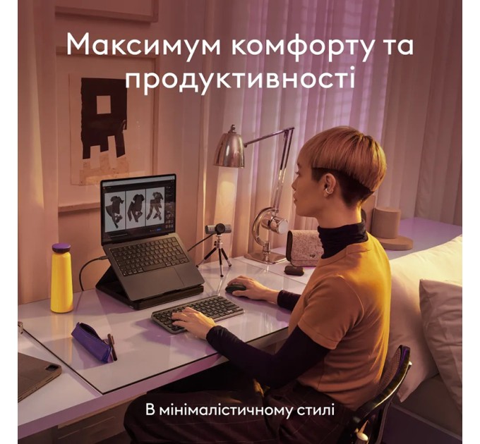 Клавіатура бездротова MX Keys Mini для Mac Illuminated, UA, Space Grey Logitech (920-012652)