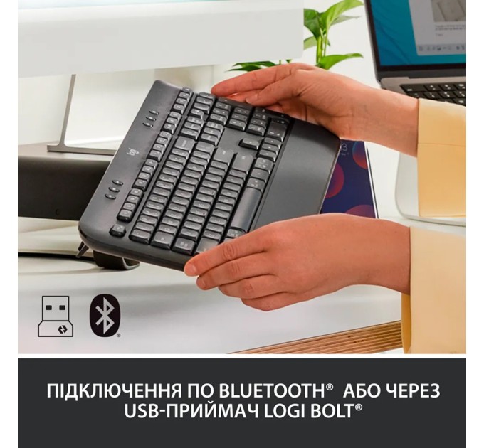 Клавіатура бездротова WL/BT Signature K650, UA, графітова Logitech (920-010945)