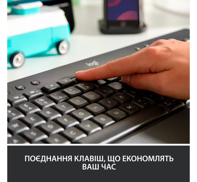 Клавіатура бездротова WL/BT Signature K650, UA, графітова Logitech (920-010945)