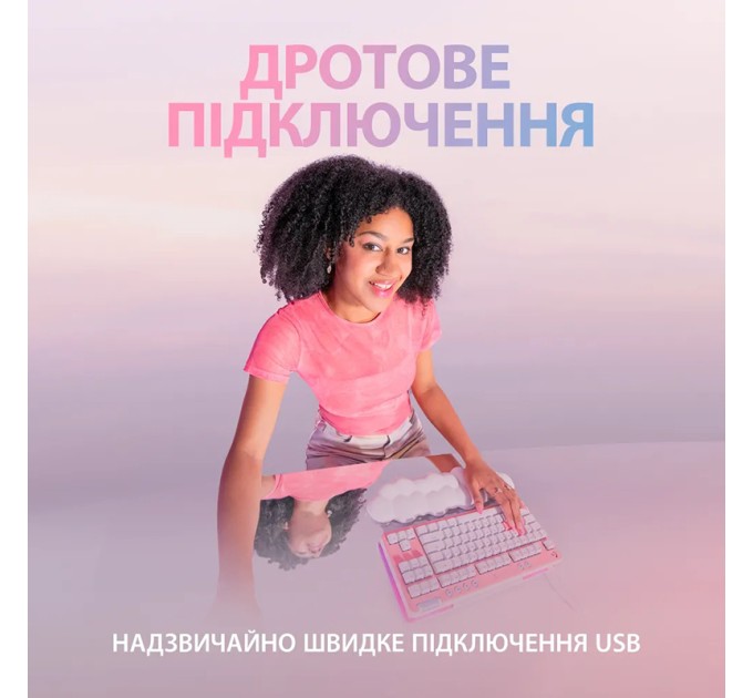 Клавіатура USB ігрова G713 Aurora GX Brown, UA, біла Logitech (920-010422)