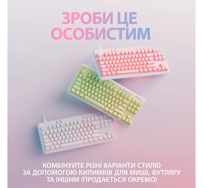 Клавіатура USB ігрова G713 Aurora GX Brown, UA, біла Logitech (920-010422)