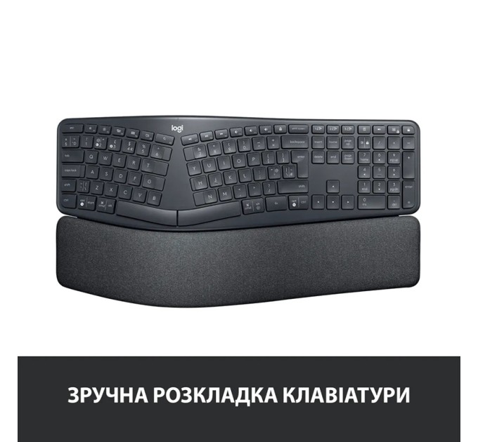 Клавіатура бездротова Ergo K860, UA, чорна Logitech (920-010108)