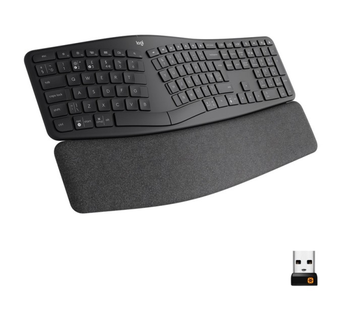 Клавіатура бездротова Ergo K860, UA, чорна Logitech (920-010108)