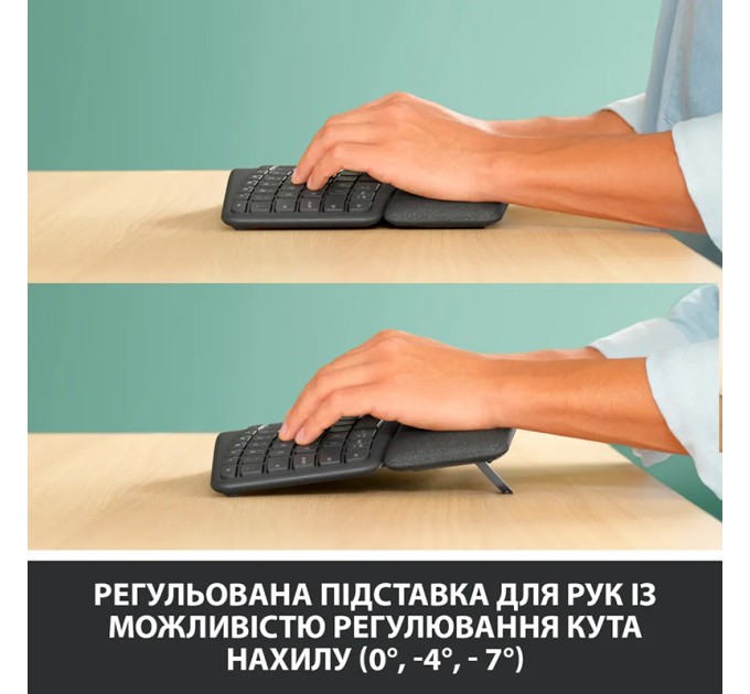 Клавіатура бездротова Ergo K860, UA, чорна Logitech (920-010108)