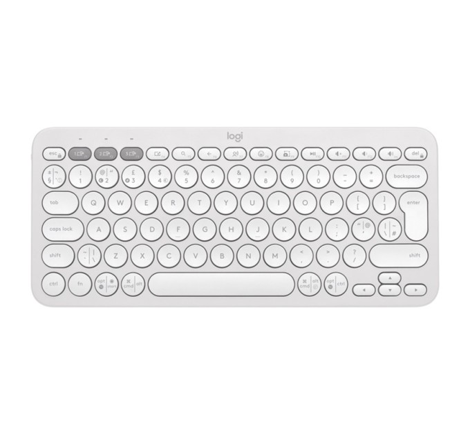 Клавіатура бездротова Pebble K380s Multi-Device, UA, біла Logitech (920-011852)