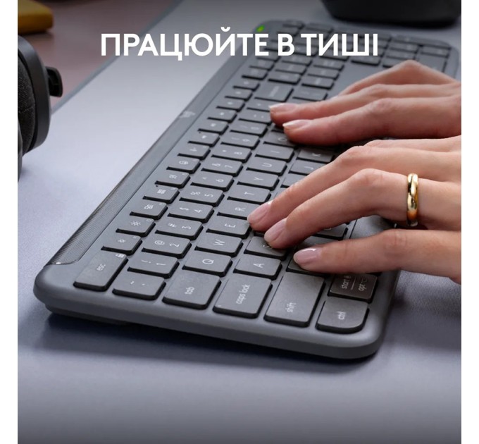 Клавіатура бездротова K950, UA, графітова Logitech (920-012465)