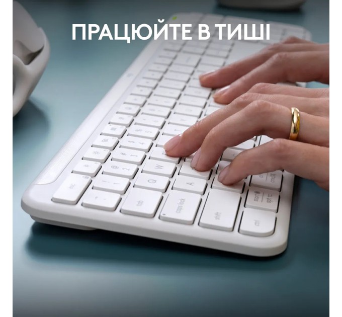 Клавіатура бездротова K950, UA, біла Logitech (920-012466)