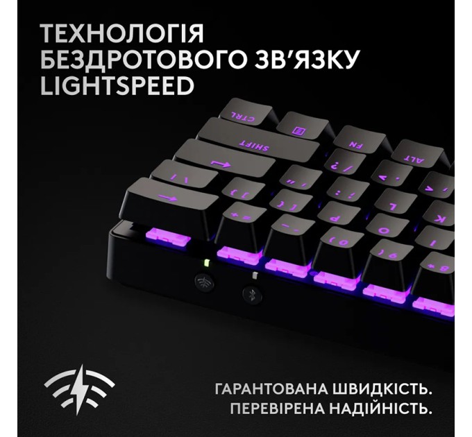 Клавіатура бездротова G Pro X 60 Lightspeed GX Tactile, UA, чорна Logitech (920-011911)