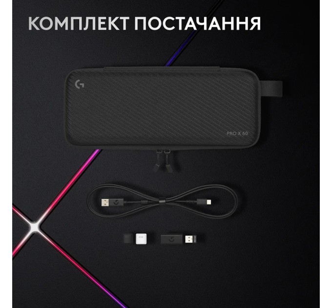 Клавіатура бездротова G Pro X 60 Lightspeed GX Tactile, UA, чорна Logitech (920-011911)