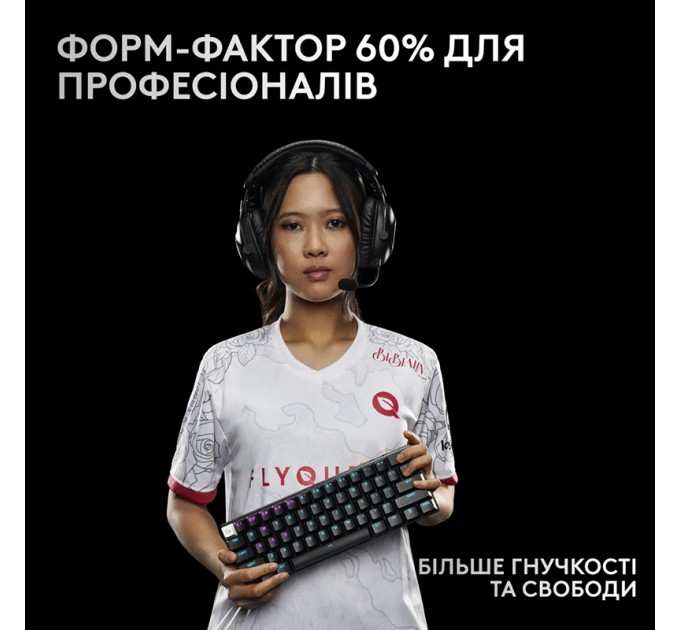 Клавіатура бездротова G Pro X 60 Lightspeed GX Tactile, UA, чорна Logitech (920-011911)