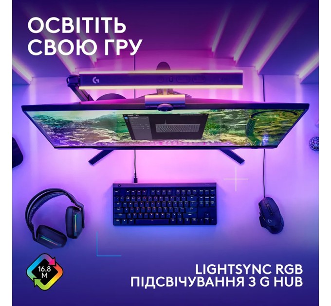 Клавіатура USB G515 TKL Switch-Tactile, UA, чорна Logitech (920-012872)