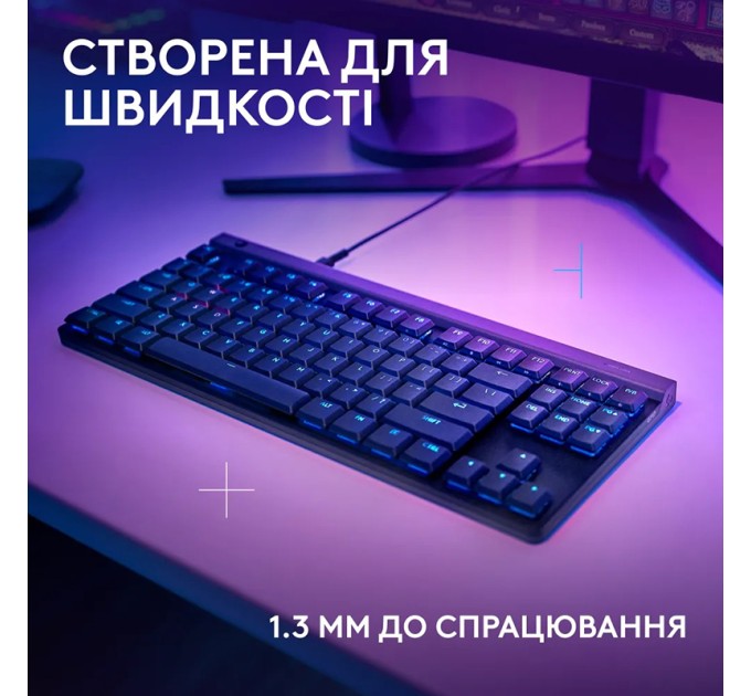 Клавіатура USB G515 TKL Switch-Tactile, UA, чорна Logitech (920-012872)