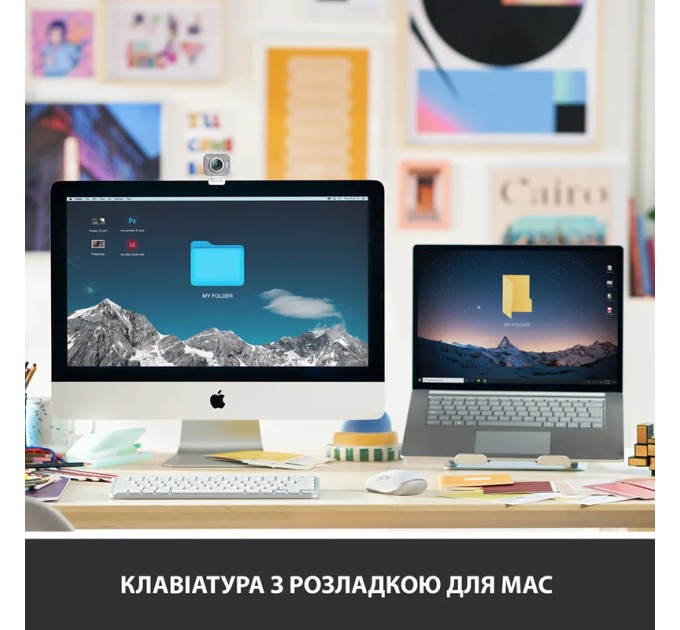 Клавіатура бездротова MX Keys Mini для Mac Illuminated, UA, світло-сіра Logitech (920-010526)