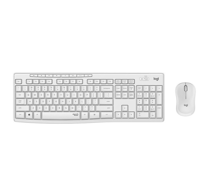 Комплект клавіатура та миша бездротовий MK295 Silent Combo, UA, білий Logitech (920-009824)