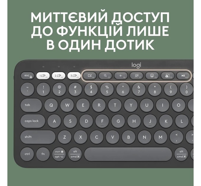 Комплект клавіатура та миша бездротовий Pebble 2 Combo, UA, графітовий Logitech (920-012239)