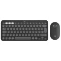 Комплект клавіатура та миша бездротовий Pebble 2 Combo, UA, графітовий Logitech (920-012239)