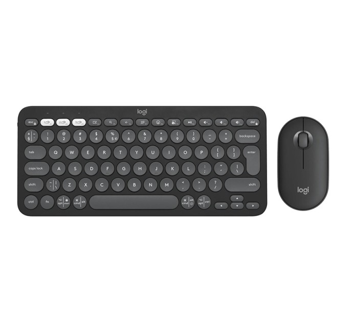 Комплект клавіатура та миша бездротовий Pebble 2 Combo, UA, графітовий Logitech (920-012239)